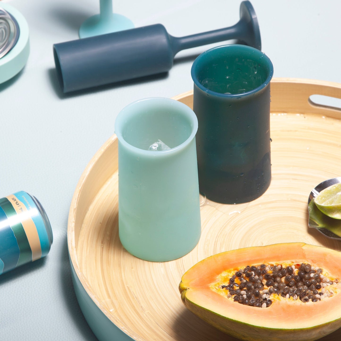 mist + ink | stegg | silicone unbreakable highball glasses