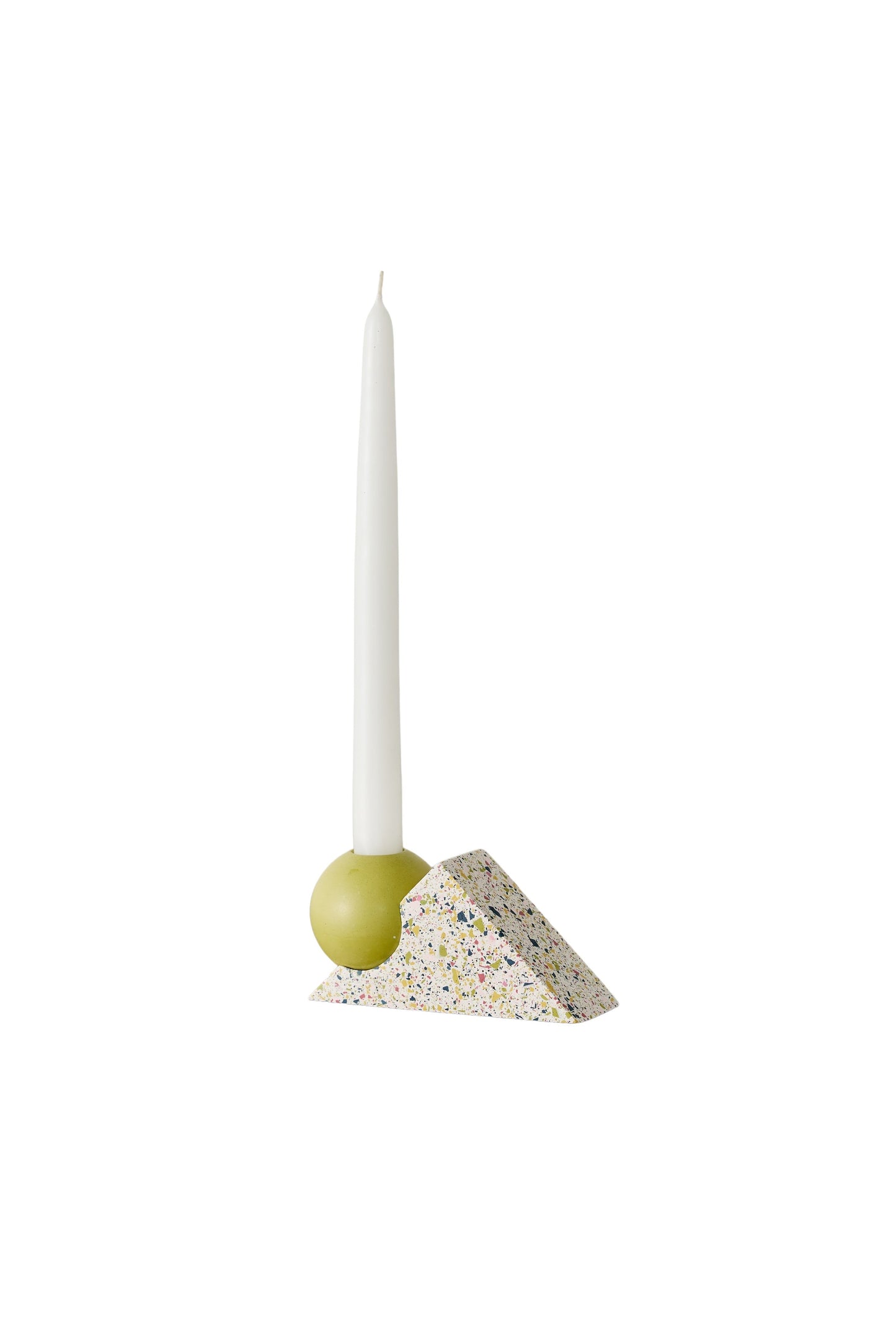 Equilibrium Bright Green & Pink Terrazzo Taper Candle Holder