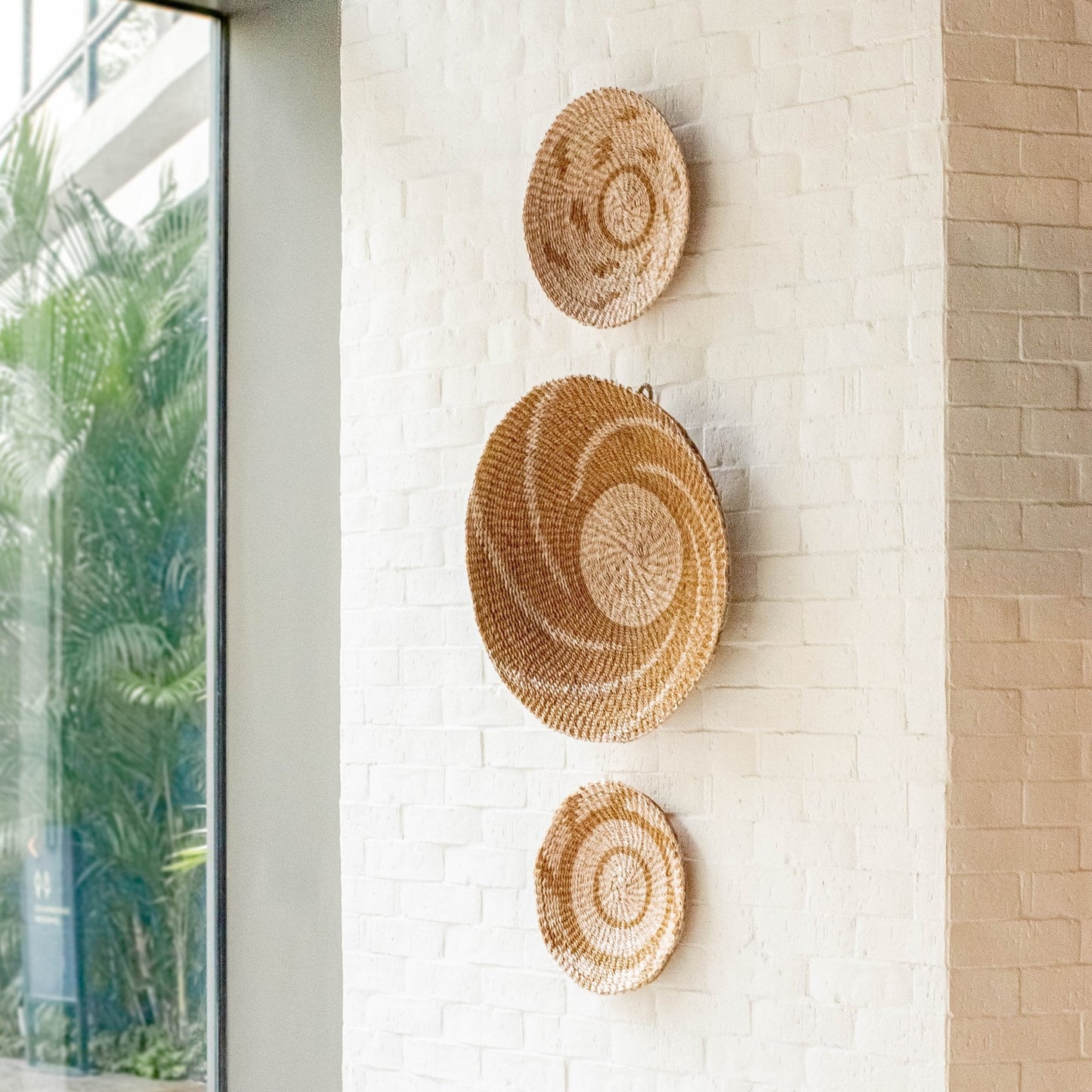 Natural + Brown Wall Baskets, Medium