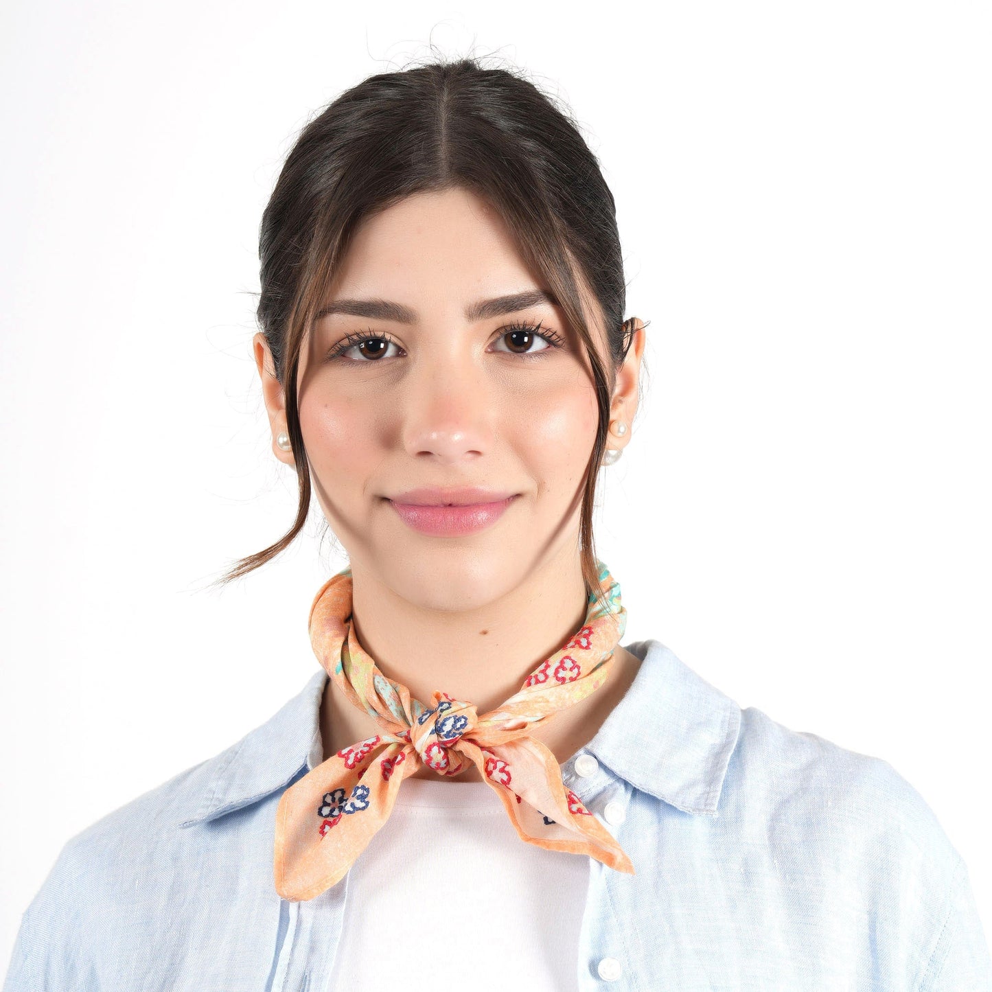 Garden Veil Bandana - Creamy Orange