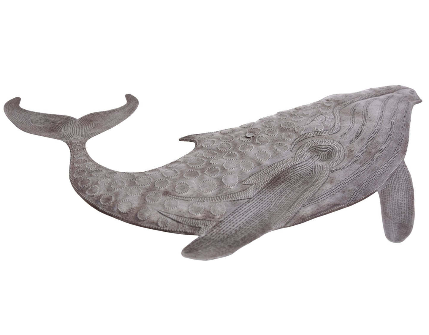 Haitian Metal Whale Wall Art 13"x11" Handmade Sculpture