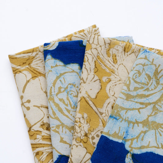 Mix & Match Block Print Cotton Napkins (Set of 4) - Eve