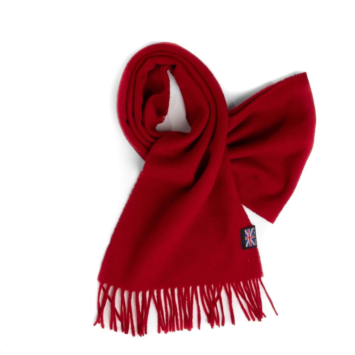 Prince of Scots Fringed Merino Wool Scarf (Red)