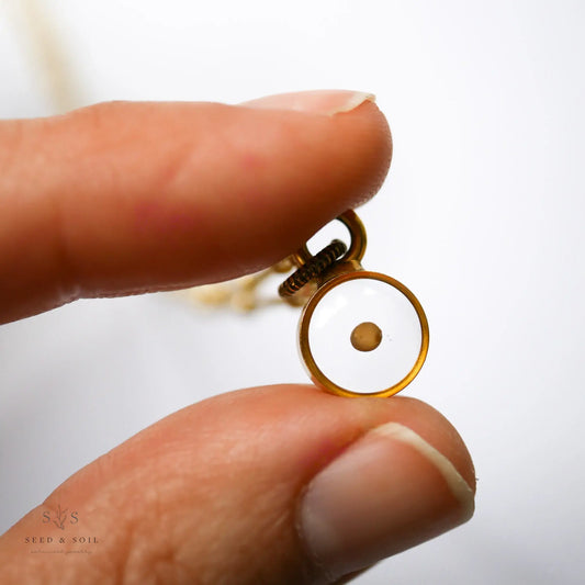 Silver Mustard Seed Necklace | Small Circle Pendant