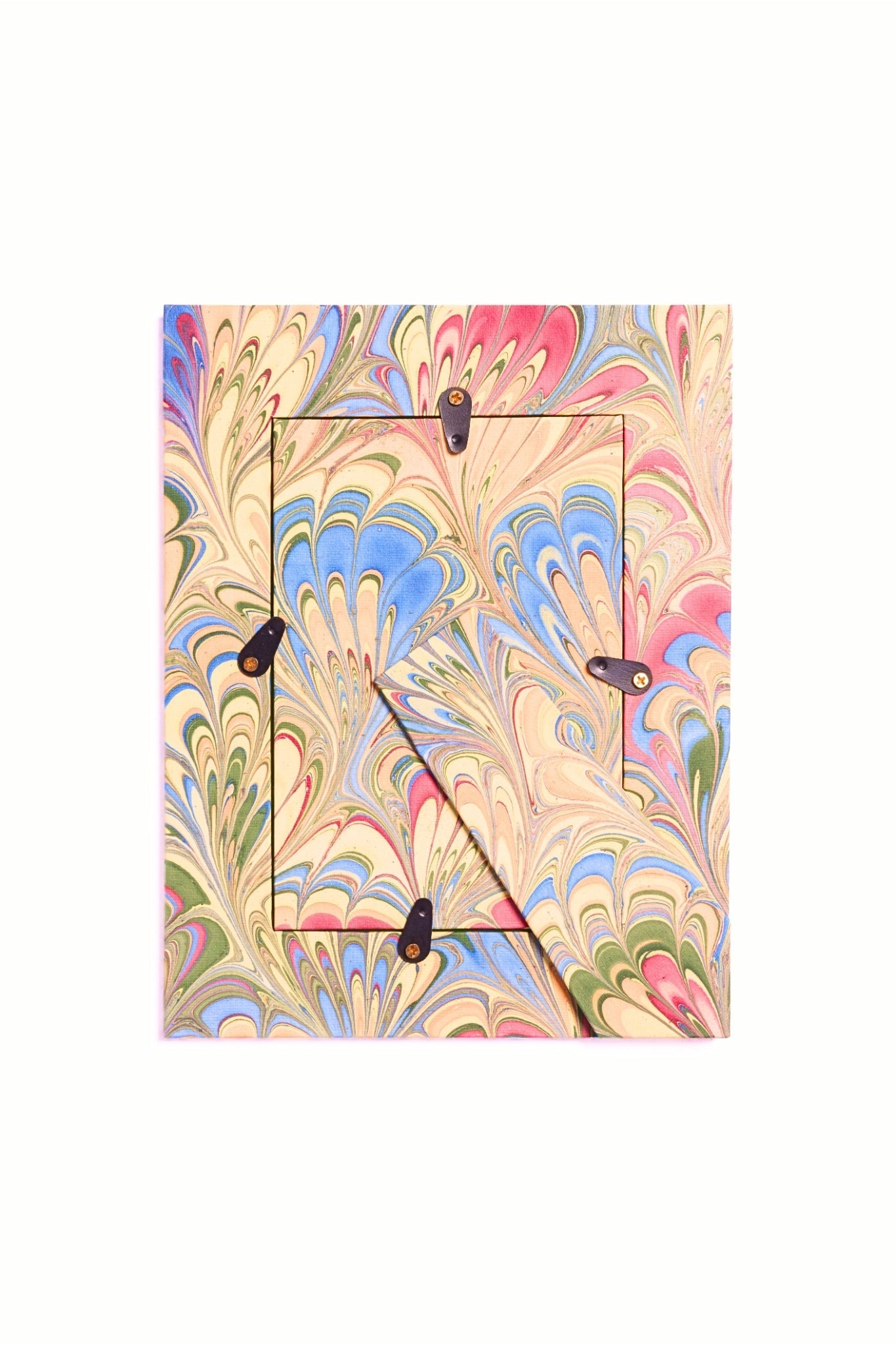 Hand-Marbled Picture Frame in Multicolor, 4x6