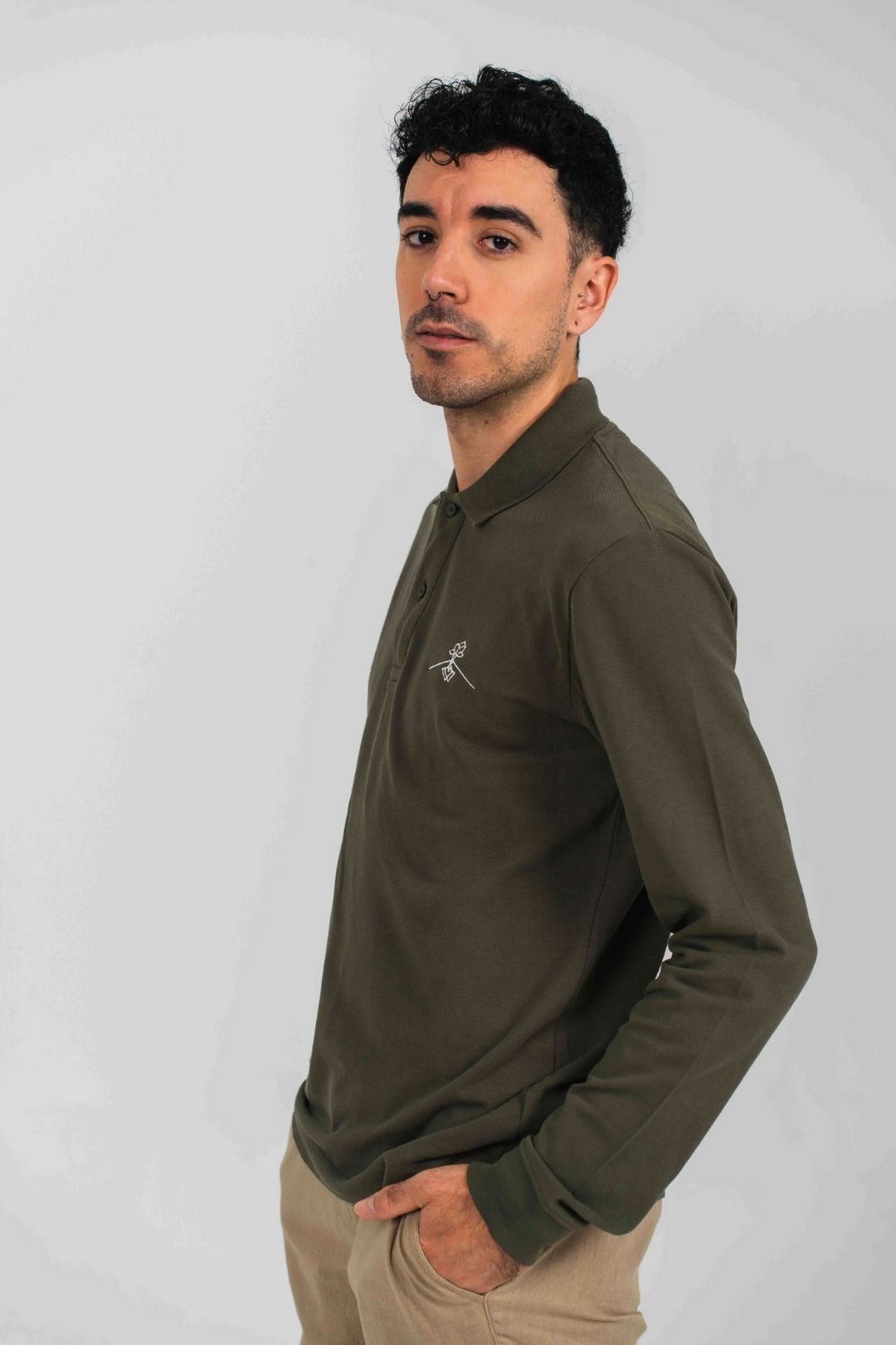 Polo algodón orgánico - Verde Tostado