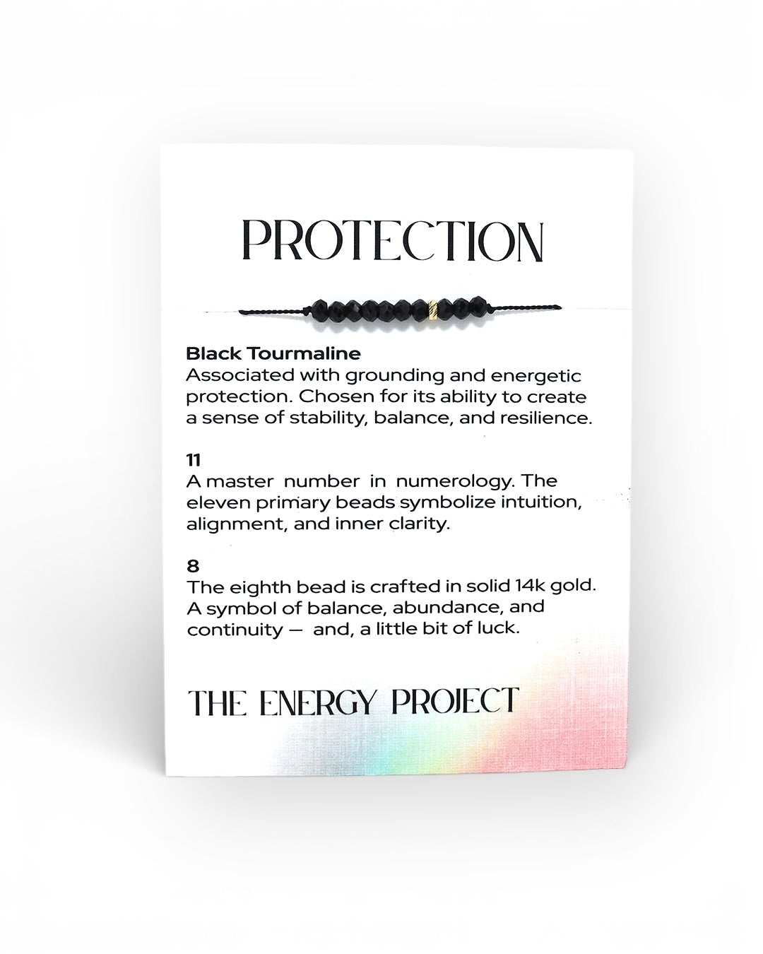 The Energy Project Bracelet – Protection With Black Tourmaline & Solid 14K Gold Bead