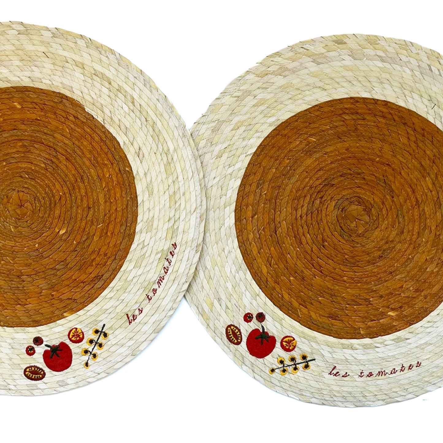 S/2 Palm Double Sided Placemat with Embroidery - Les Tomates