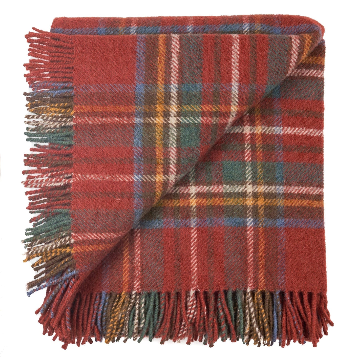 Highland Tweeds Pure New Wool Fluffy Throw - Antique Royal Stewart