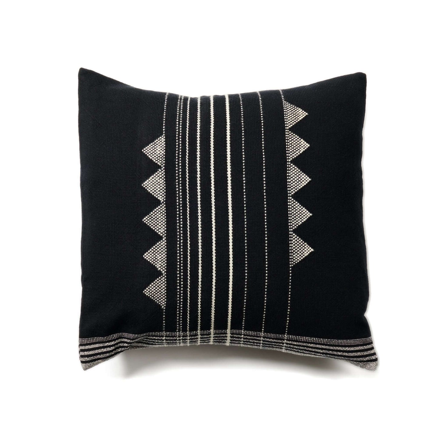 Kora Black Large Handloom Artisanal Pillow Cover