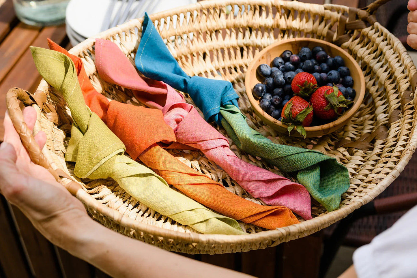 Handwoven Cotton Napkins, Set of 4 | 16" × 16" | Fair Trade | Harmonic