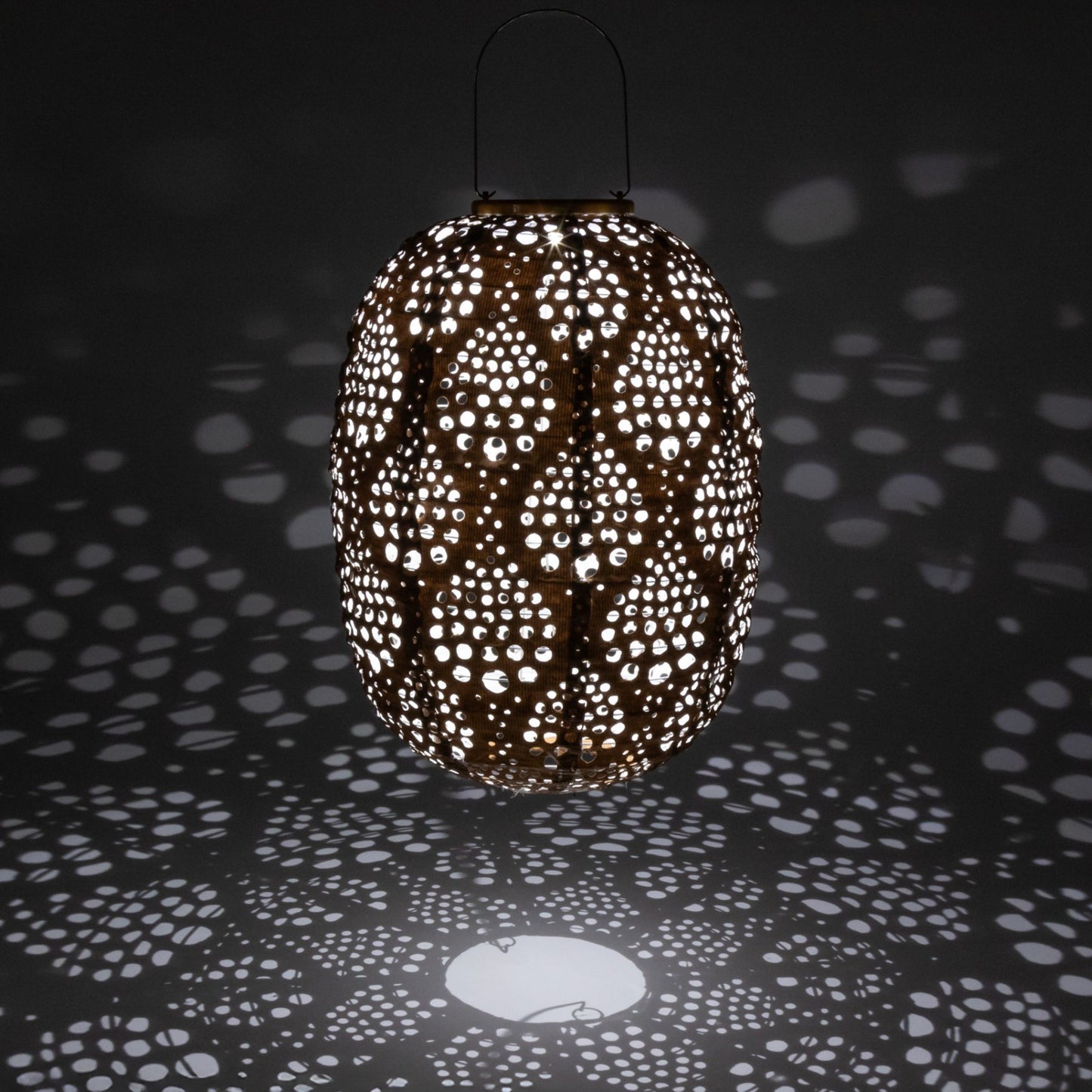 Stella Luxe Barrel Dewdrop Copper LED Lantern (Battery Powered)