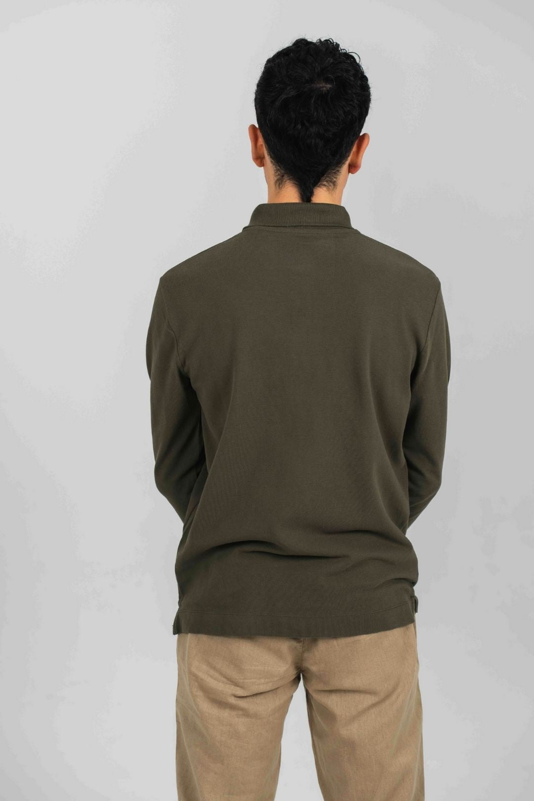 Polo algodón orgánico - Verde Tostado