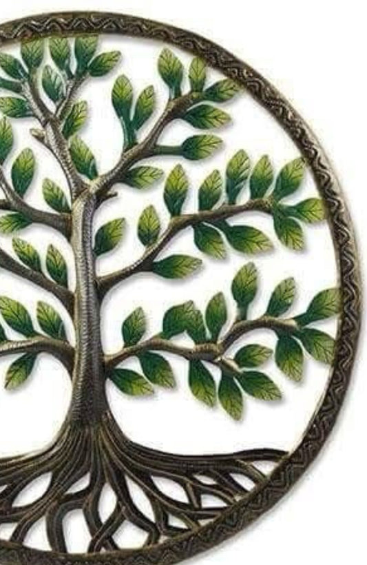 Green Tree of Life Metal Art