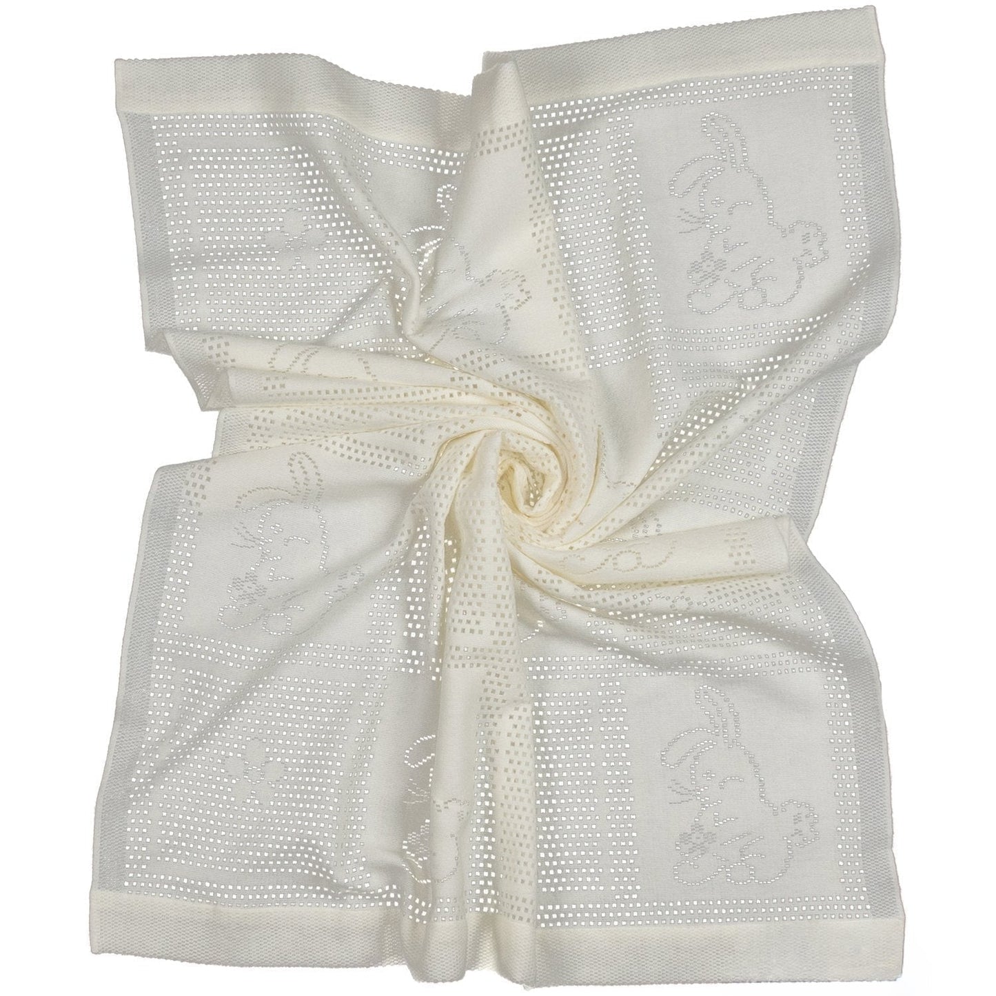 Southampton Home Lace Weave Bunny Baby Blanket - Ivory
