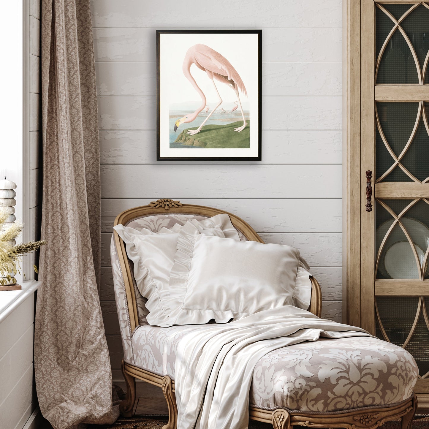 Flamingo in Black and Copper Frame