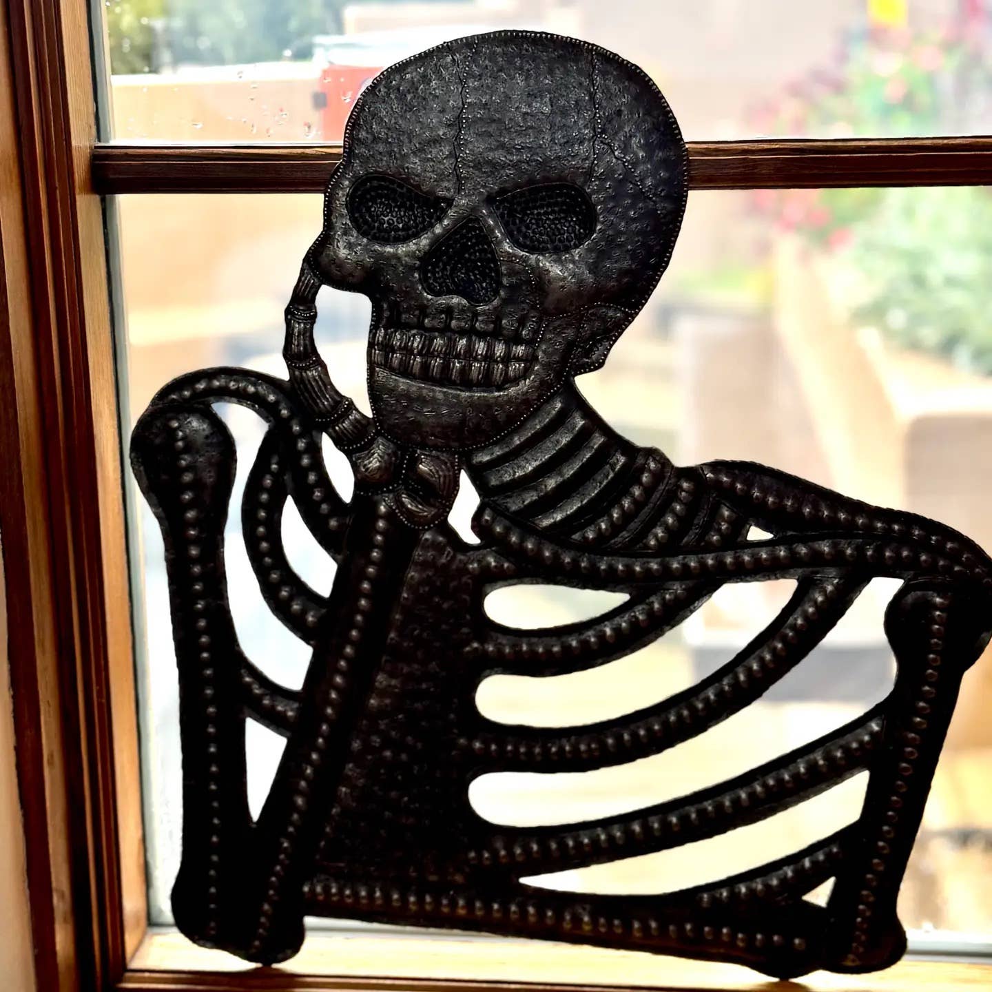 Thinking Skeleton Wall Art – Day of the Dead, Handmade