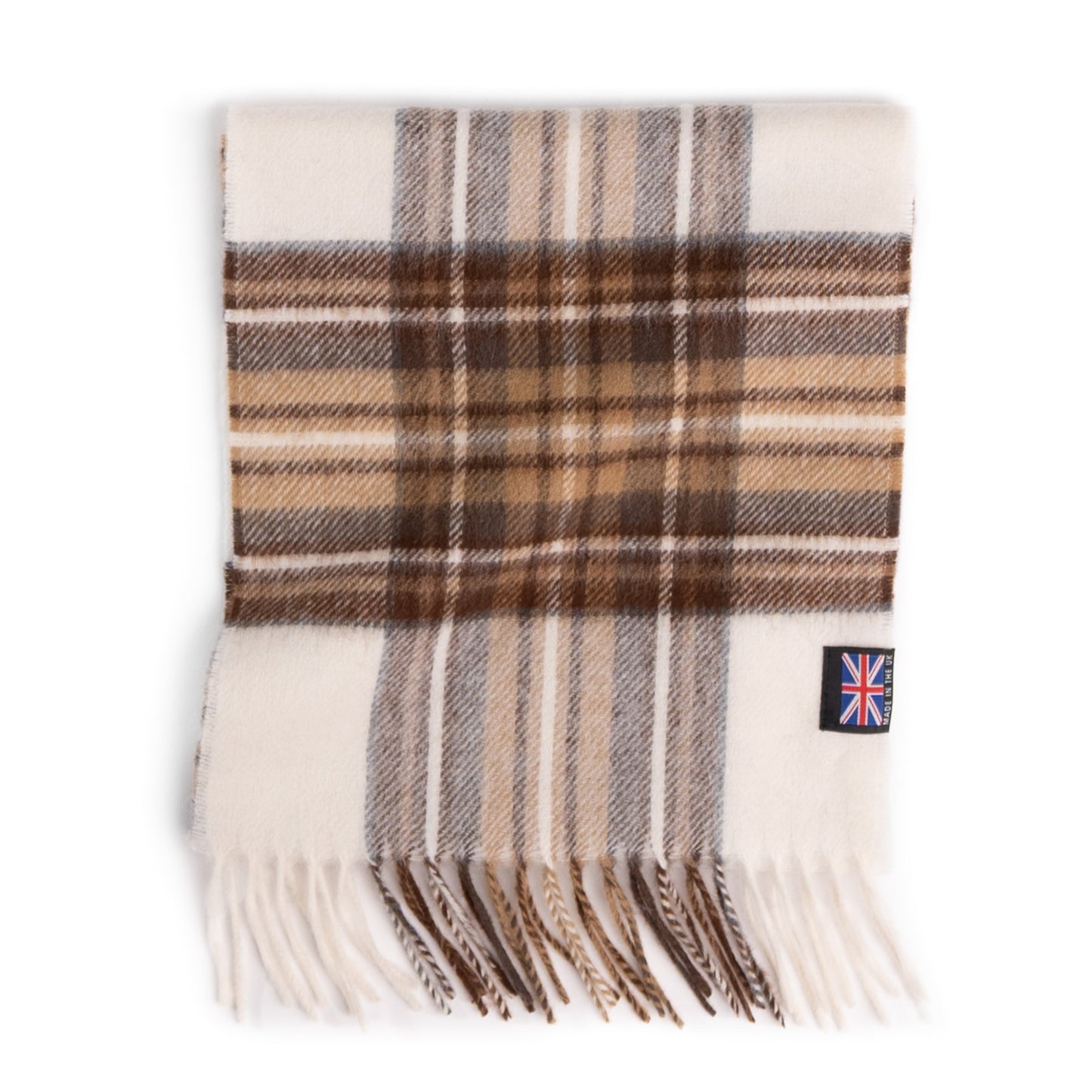 Prince of Scots Merino Lambswool Tartan Scarf (Natural Dress Stewart)
