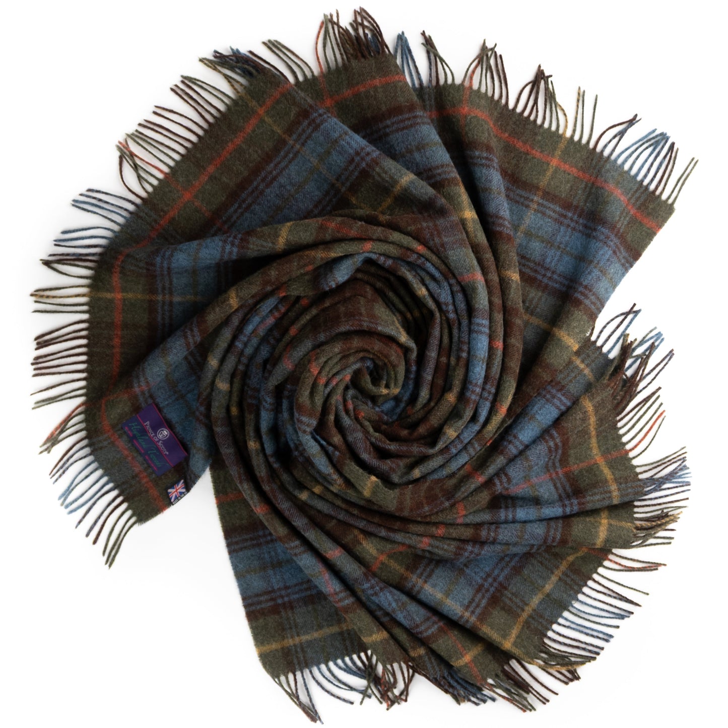 Highland Tweeds Shetland Lambswool Throw - Antique Hunting Stewart