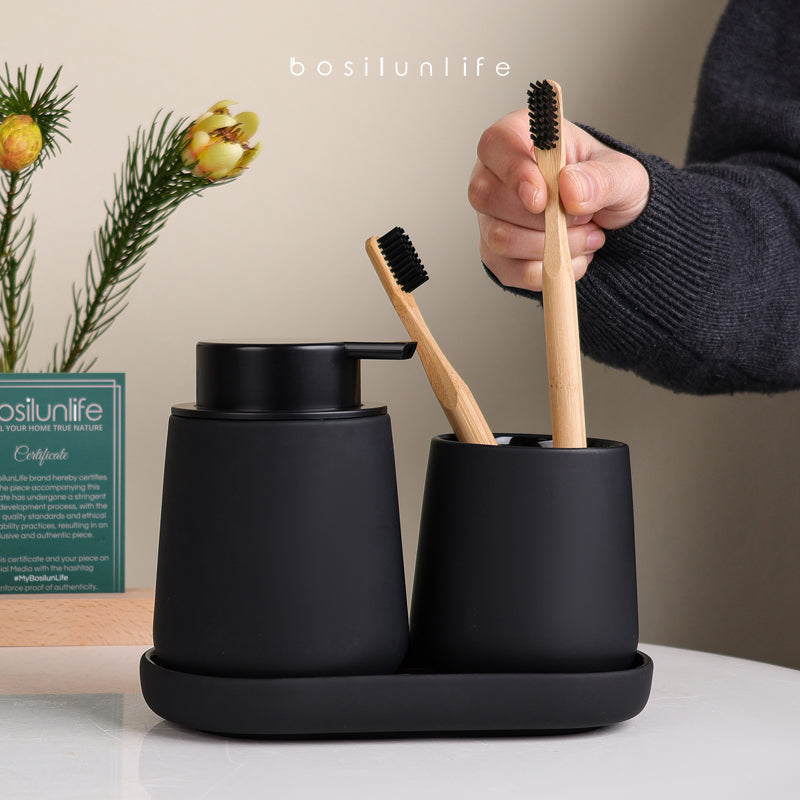 Rubber Paint Liquid Bathroom Accessories Set Sustainable Ceramic