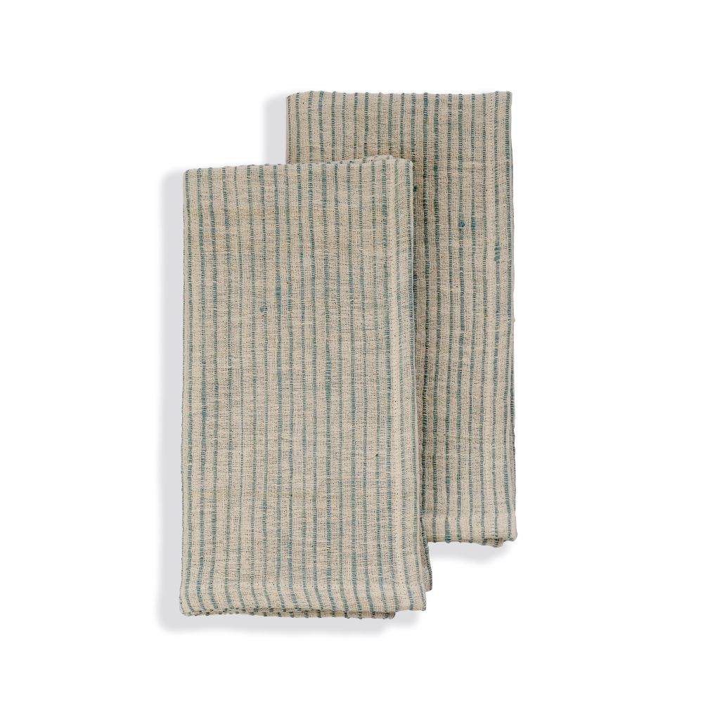 Handwoven Organic Cotton Napkins, Set of 2 | 20" × 20" | Fair Trade | On Track