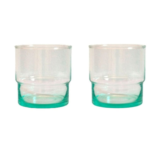 Moroccan Handblown Column Glasses | Set of Two