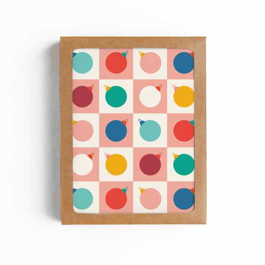 Modern Christmas Ornaments Card-Boxed Set of 8 Cards