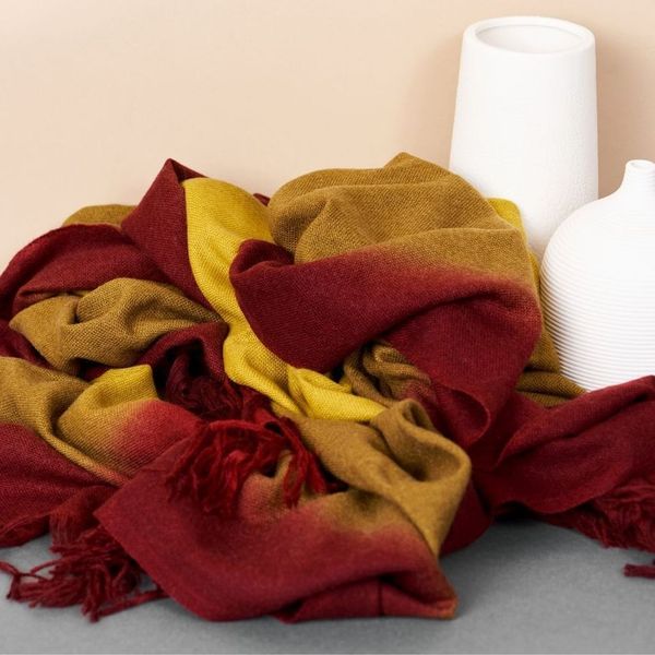 Marigold Merino Ombre Handloom Blanket Scarf