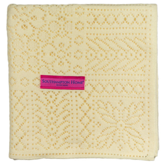Southampton Home Lace Weave Baby Shawl - Yellow