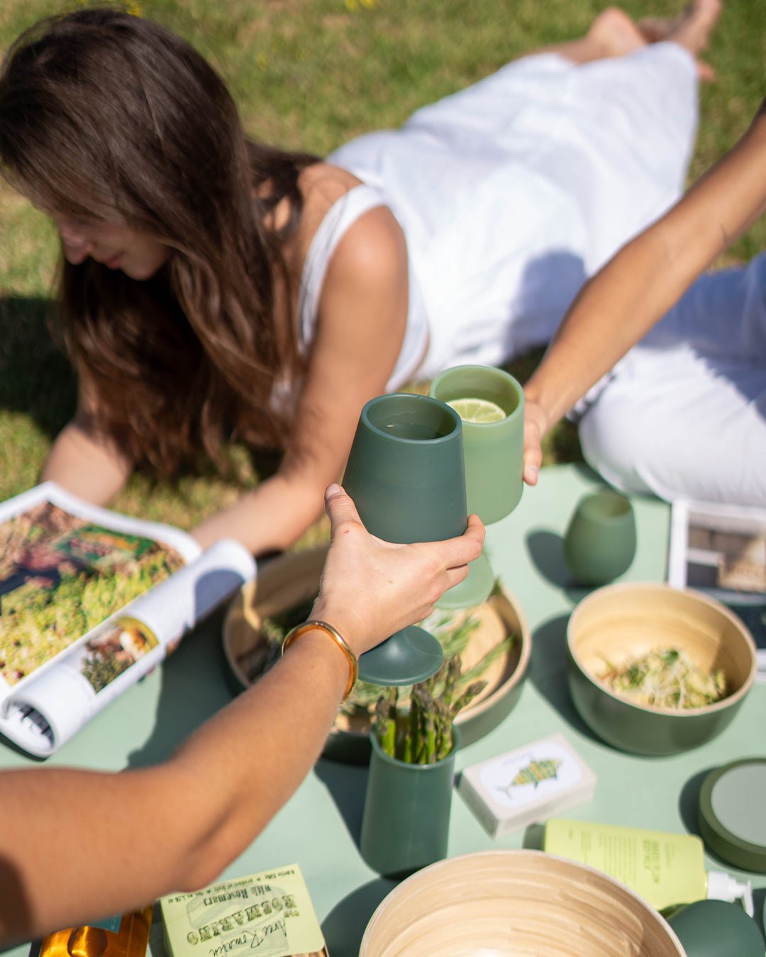 sage + olive | swepp | silicone unbreakable wine glasses