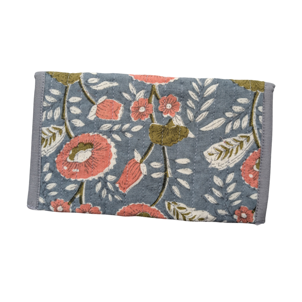 Quilted Block Printed Cotton Pouches