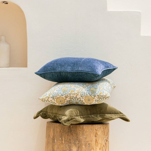 Moontide Velvet Pillow Cover – Blue 14x20