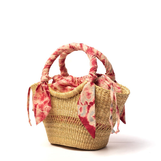 Butterfly Bag Small - Light Grey and Red Lining