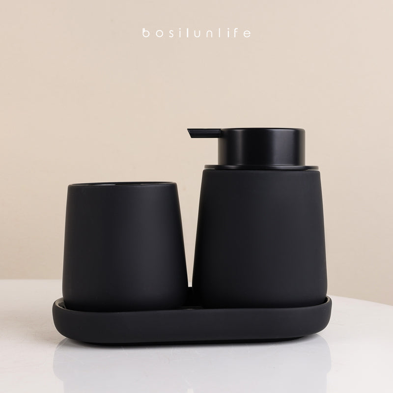 Rubber Paint Foaming Bathroom Accessories Set Sustainable Ceramic