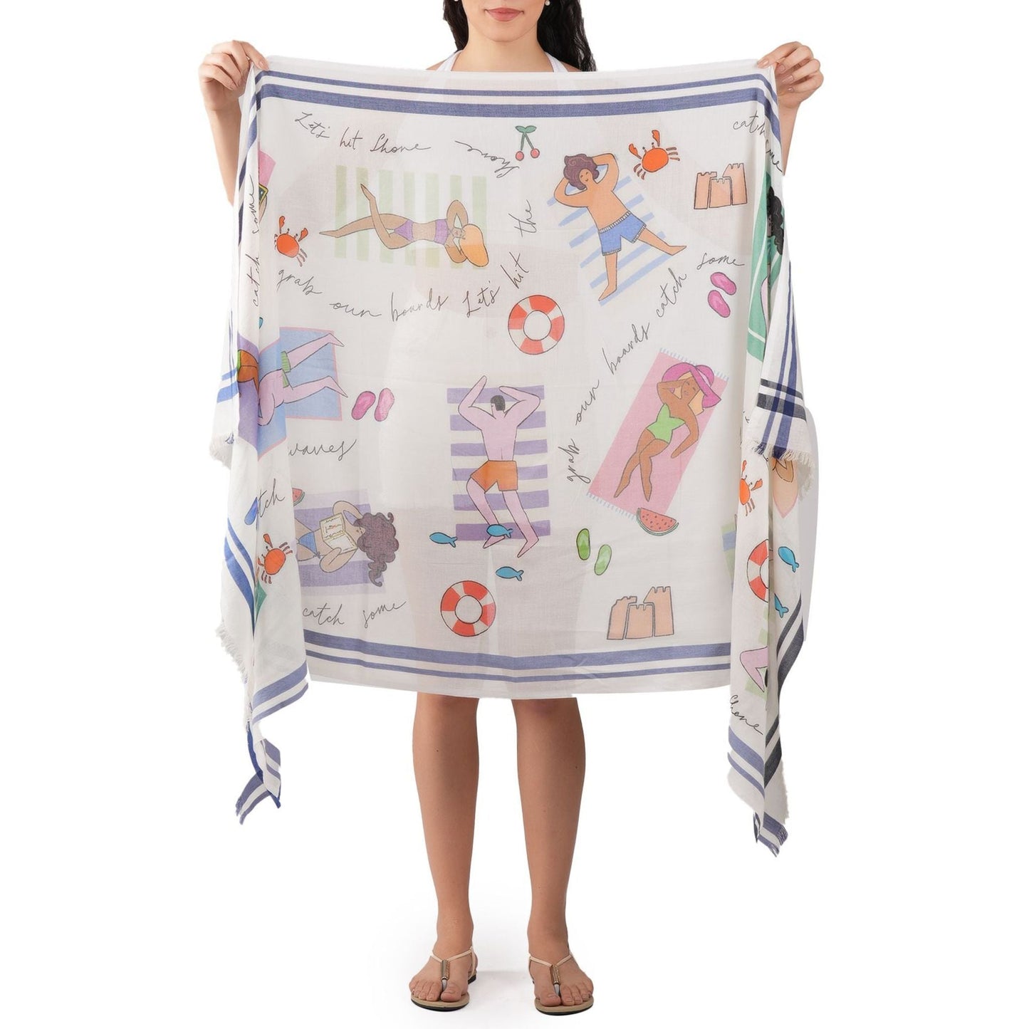 Catch Some Waves Wrap - White