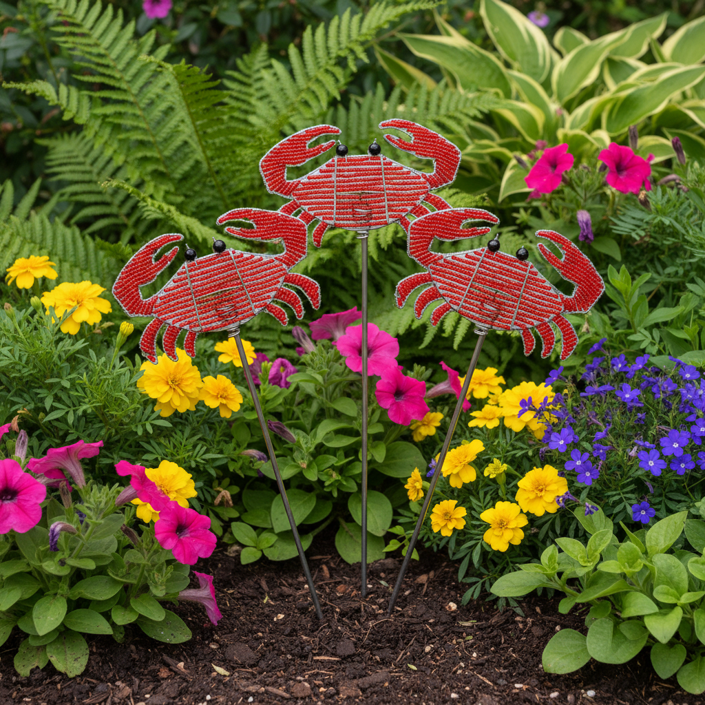Crab Garden Stake (Set of 3)