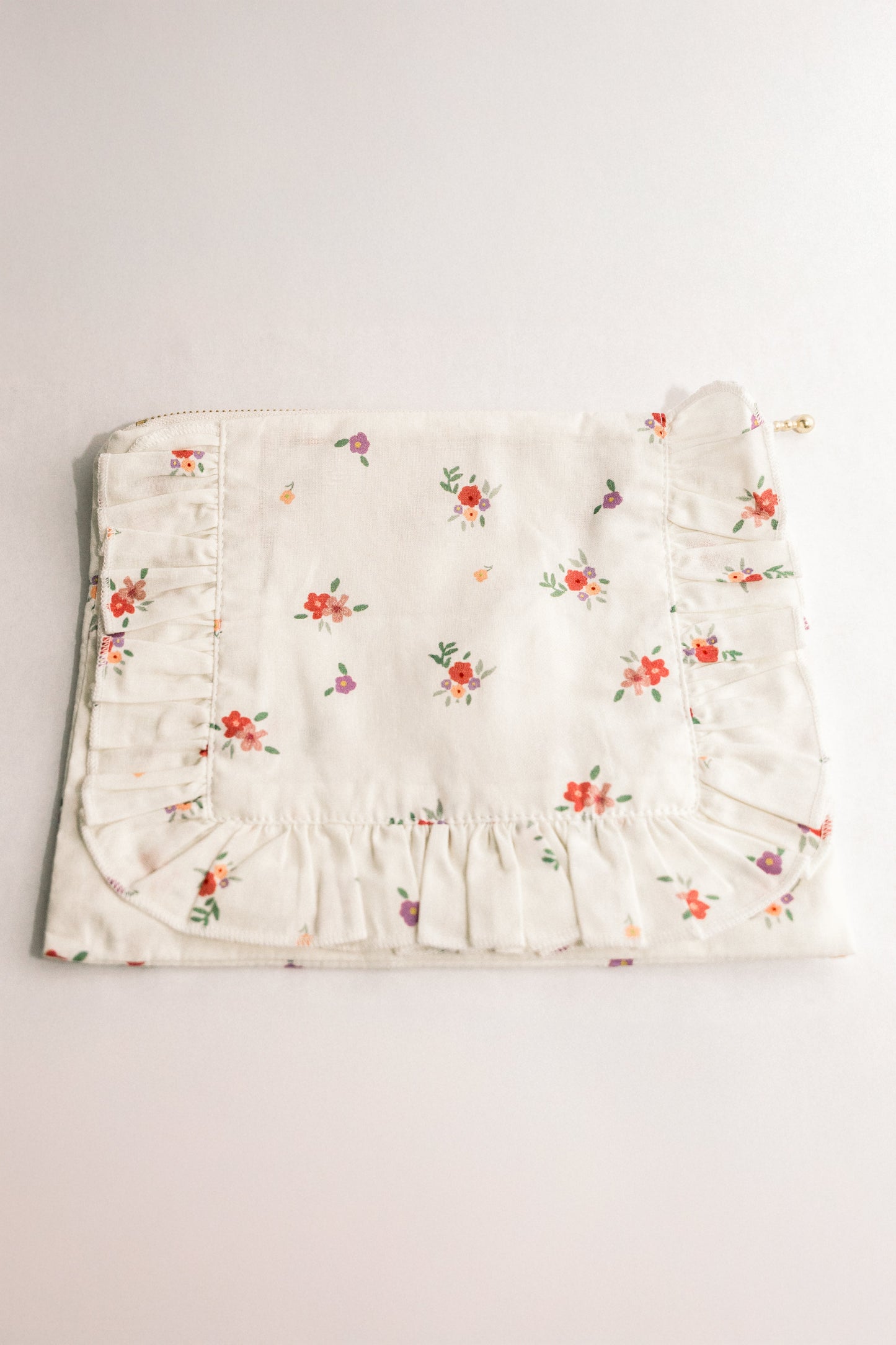 Summer Petals | Timeless Floral Ruffle Pouch