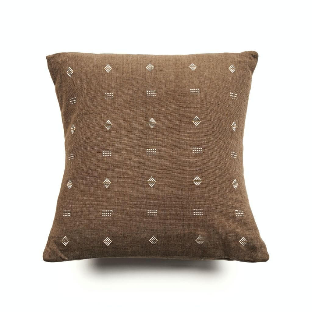 Nira Ochre Hand Spun Organic Cotton Handloom Pillow Cover