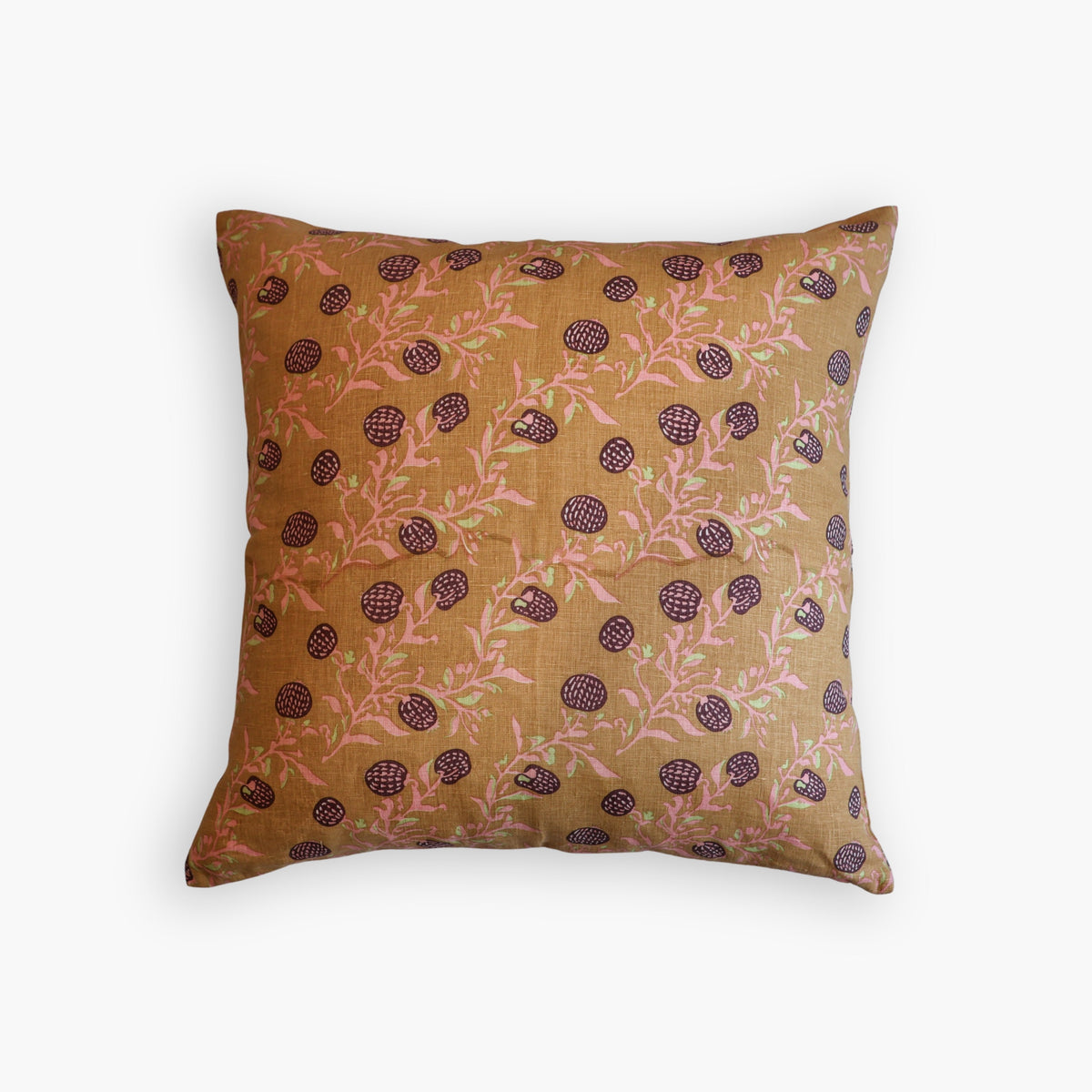 Rasa - Pure Linen Throw Pillow Cover - Biscuit Brown