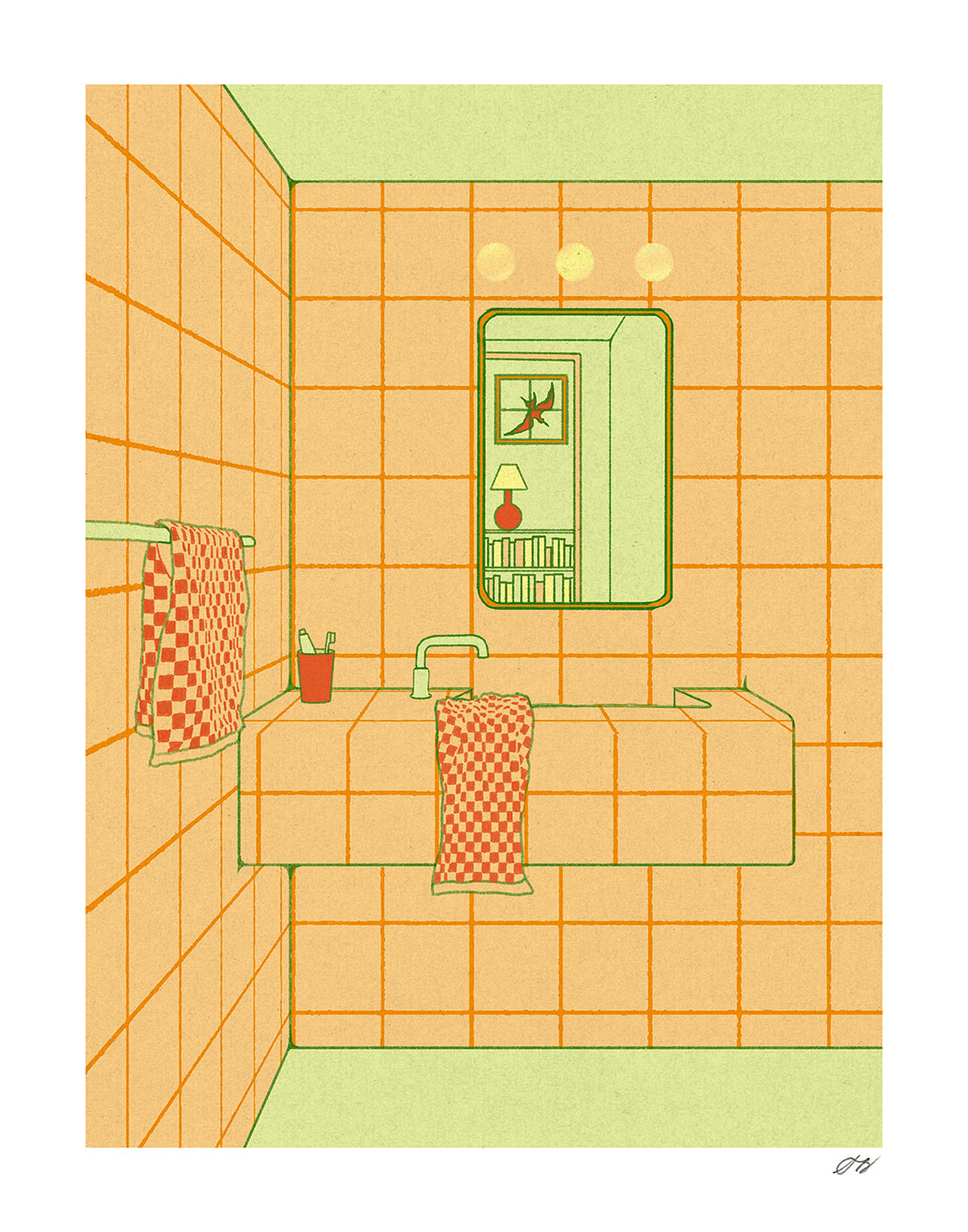 Bathroom Print by Stephanie Browne