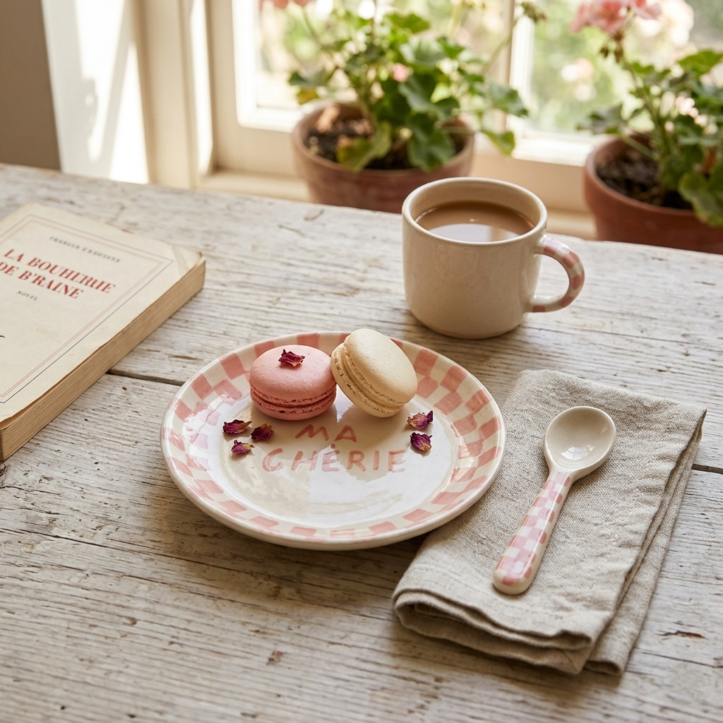 S/2 Ma Cherie Pink Snack Plate
