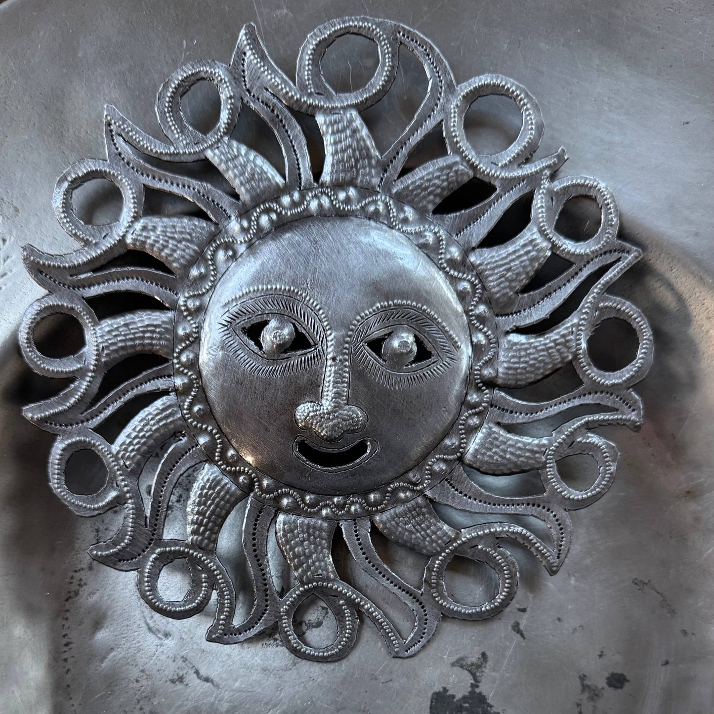 Haitian Metal Sun Wall Art – Happy Face | Fair Trade