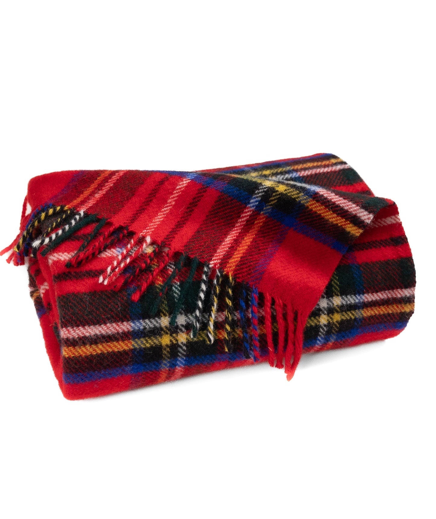 Highland Tweeds Pure New Wool Fluffy Throw - Royal Stewart