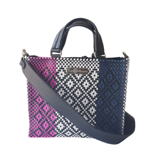 Bloom Medium Woven Crossbody Drawstring Bag