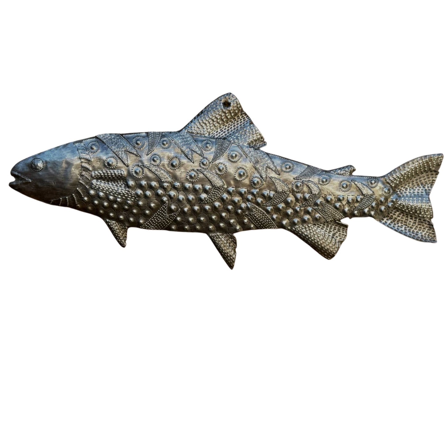 Handcrafted Fish Metal Wall Art  18" x 7", Handmade in Hait