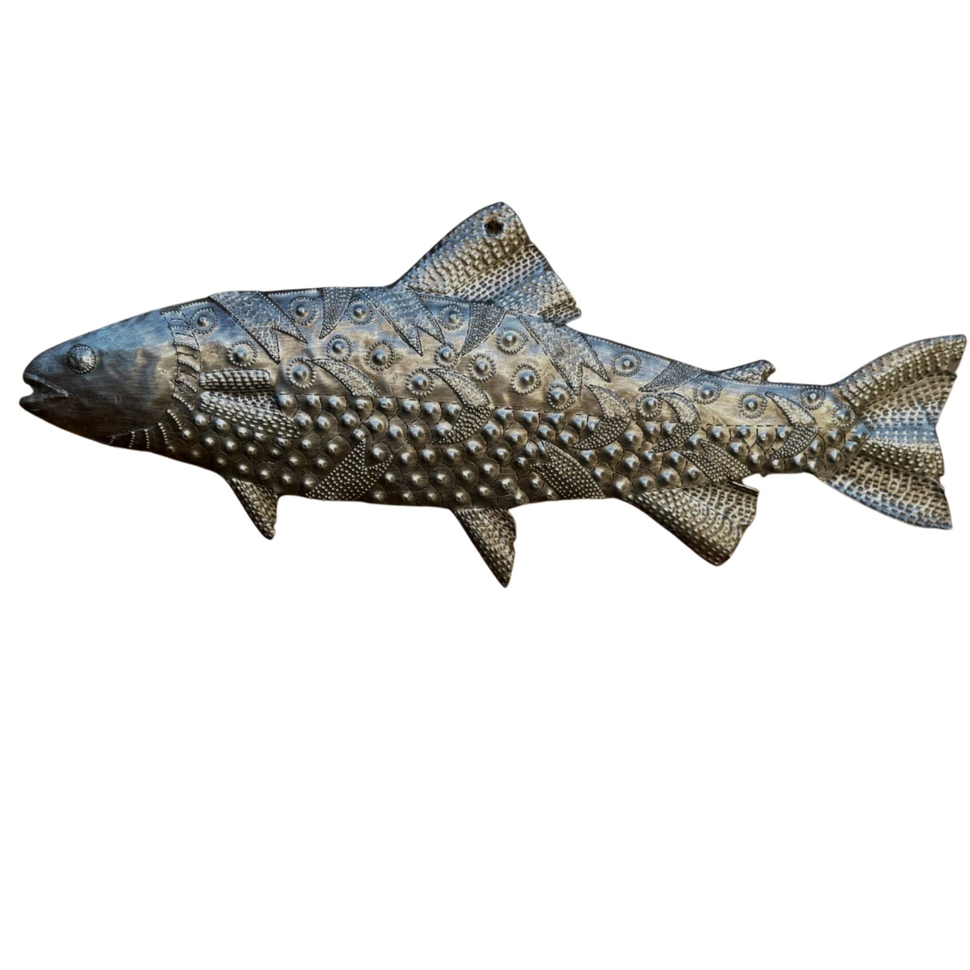 Handcrafted Fish Metal Wall Art  18" x 7", Handmade in Hait