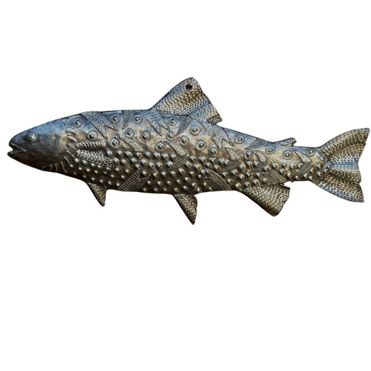 Handcrafted Fish Metal Wall Art  18" x 7", Handmade in Hait