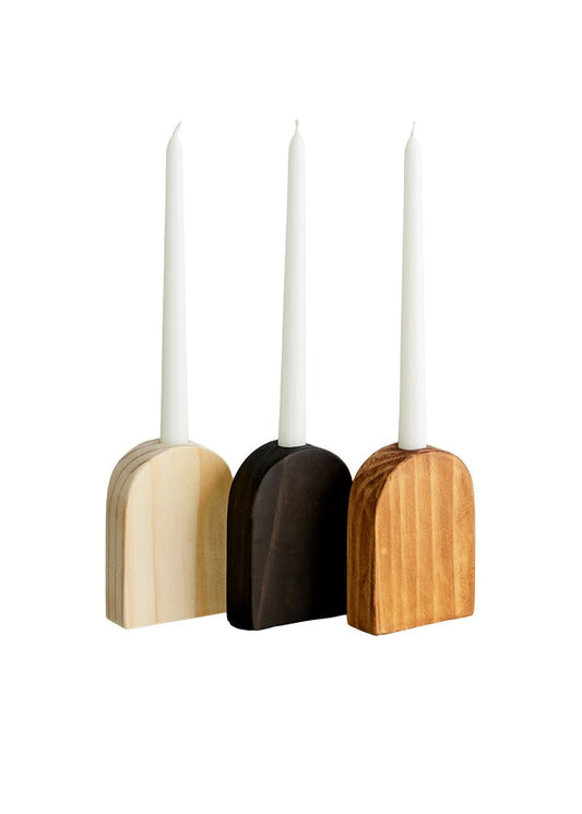 Arch Wooden Taper Candle Stand