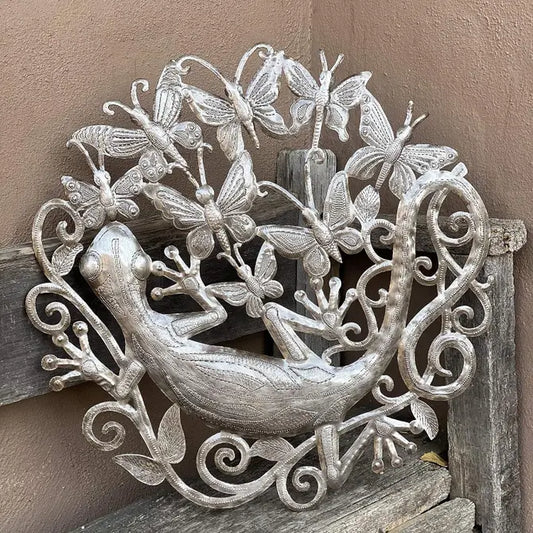 Geckos, Handmade From Recycled Steel Drum Barrels 23"