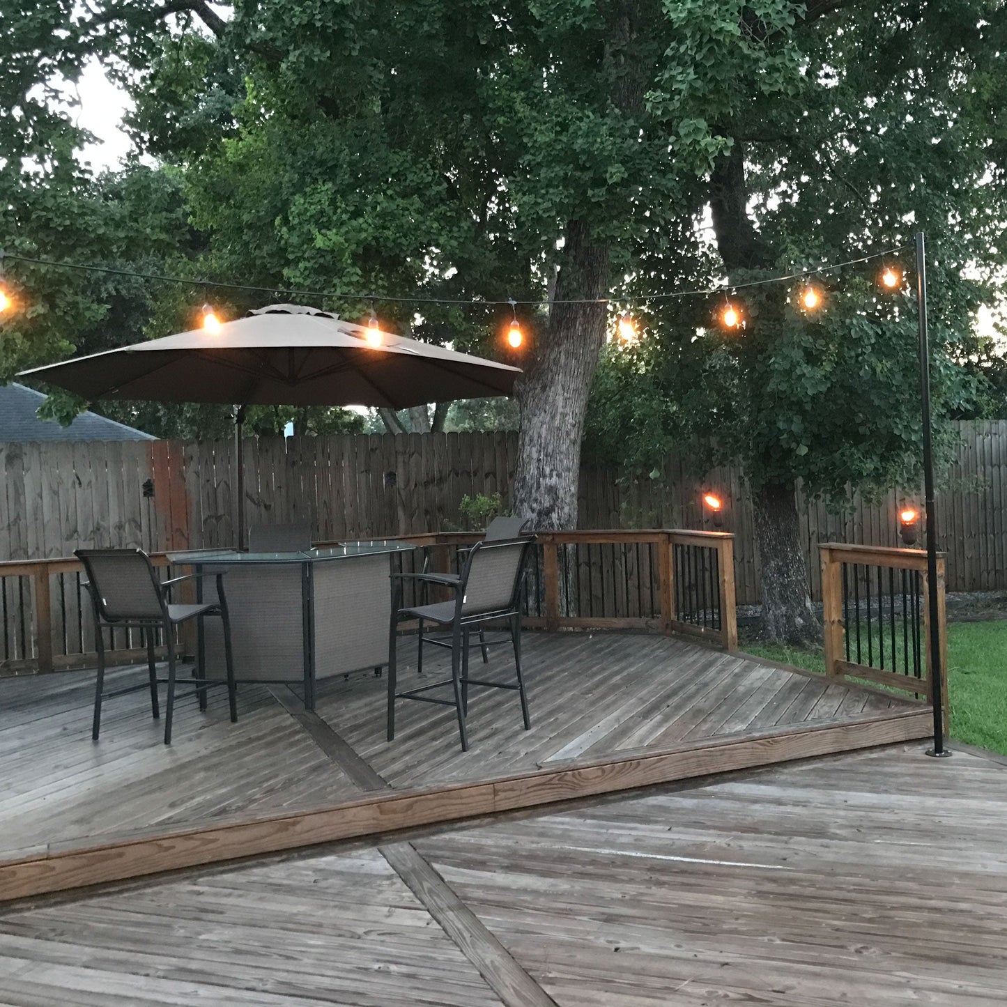 String Light Pole Stand with Mounting Plate